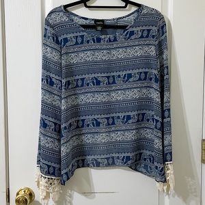 Rue 21 Elephant Print Top Size L